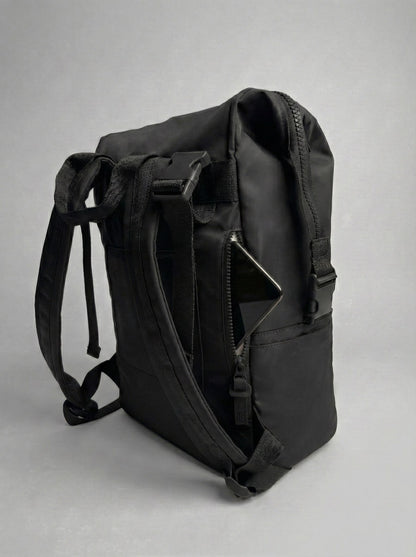 Mochila maternal Cam Bags negra vista lateral izquierda